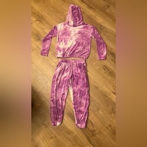 Tie dye velvety and so comfy matching 2 piece outfit